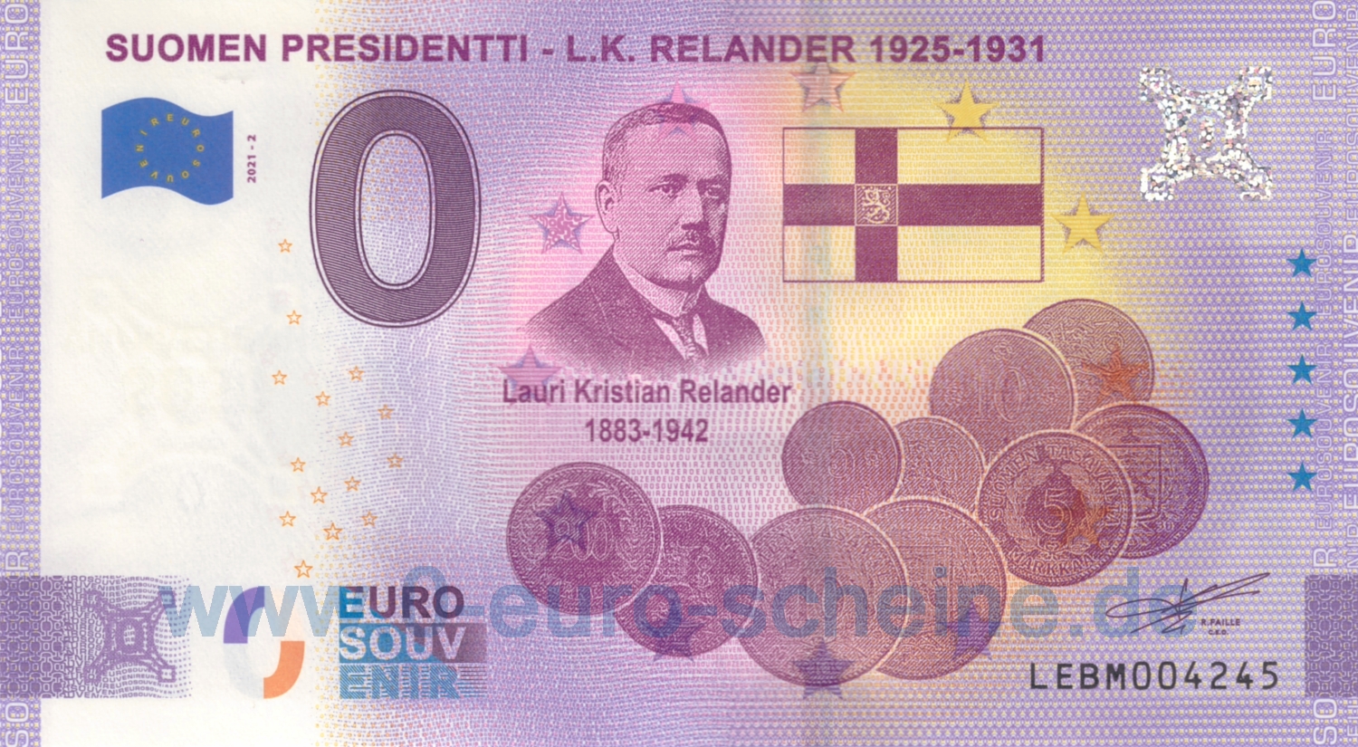 Suomen Presidentti - L.K. Relander 1925-1931 (Anniversary 2021-2)