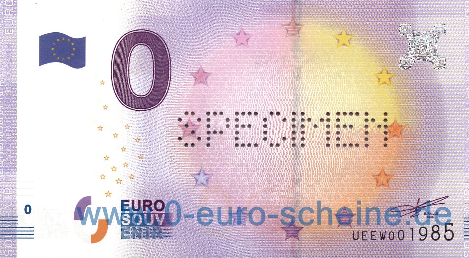 Specimen (2016) Muster-Schein mit Perforation